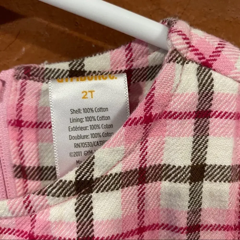 Gymboree Dress Sz 2T Pink Plaid Dress Layering Dress Sleeveless Dress